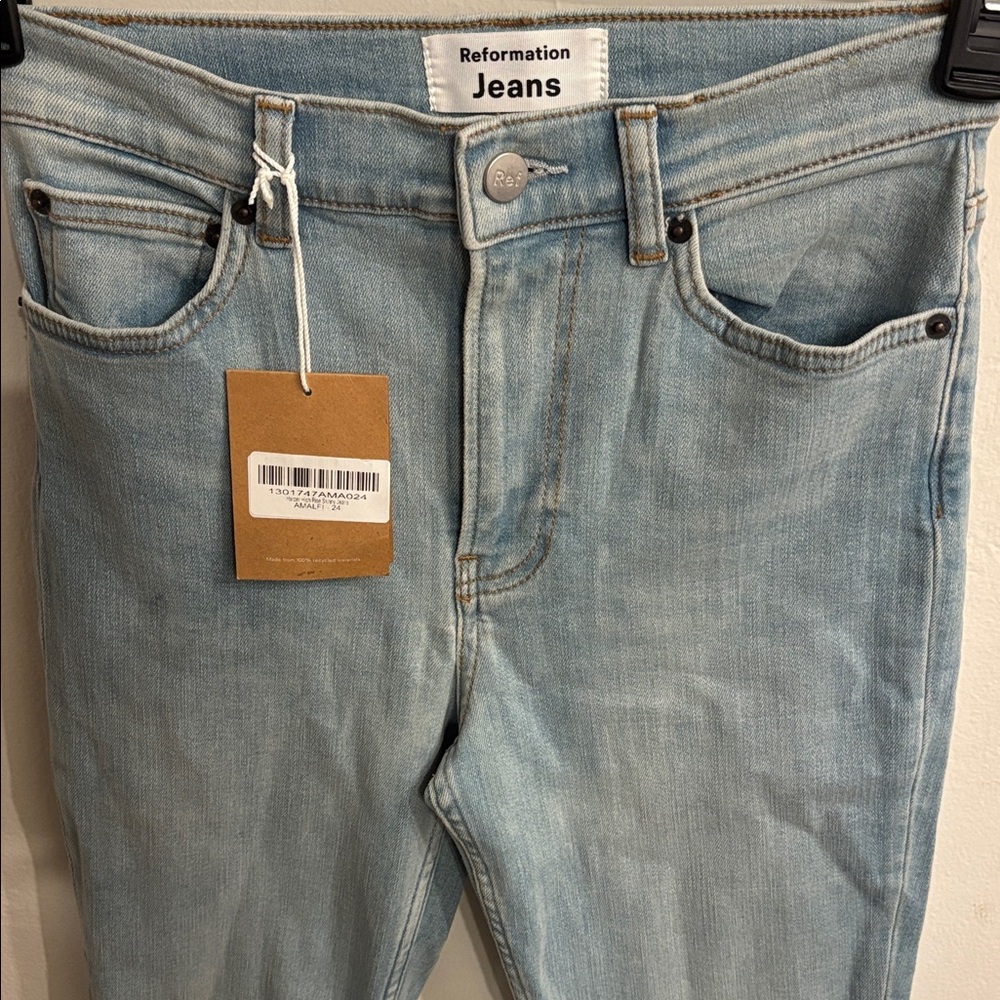 Reformation Harper High Rise Skinny Jeans Amalfi Size 24 - Picture 5 of 6